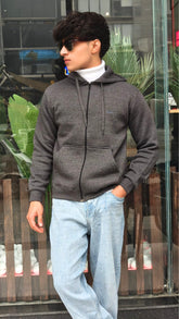 mens charcoal gray  zipper